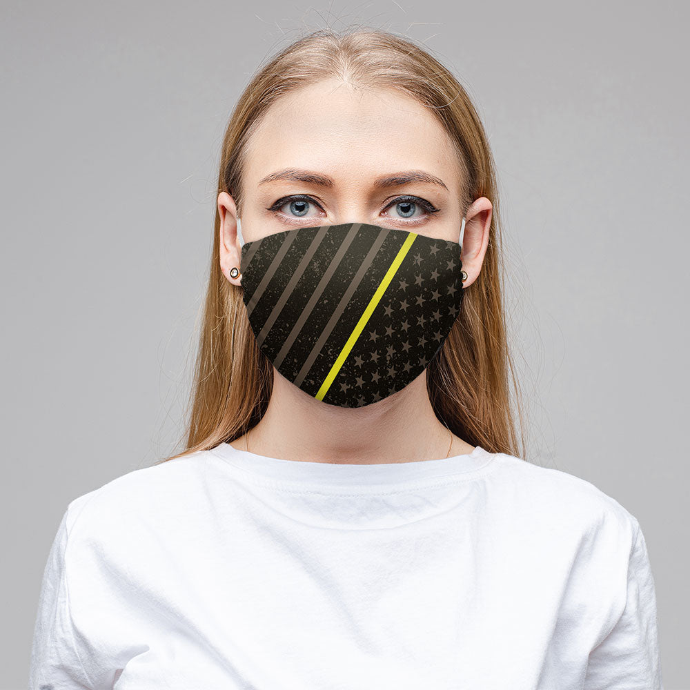 Thin Yellow Line Face Mask (Unisex) - view 2