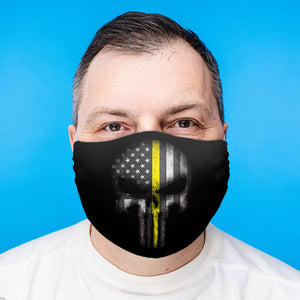 Thin Yellow Line Skull Face Mask (Unisex)
