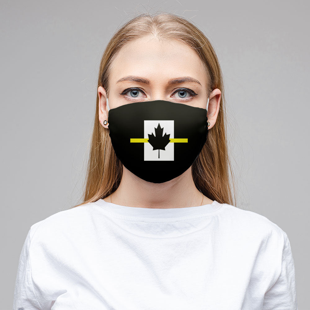 Thin Yellow Line Canadian Face Mask (Unisex) - view 2